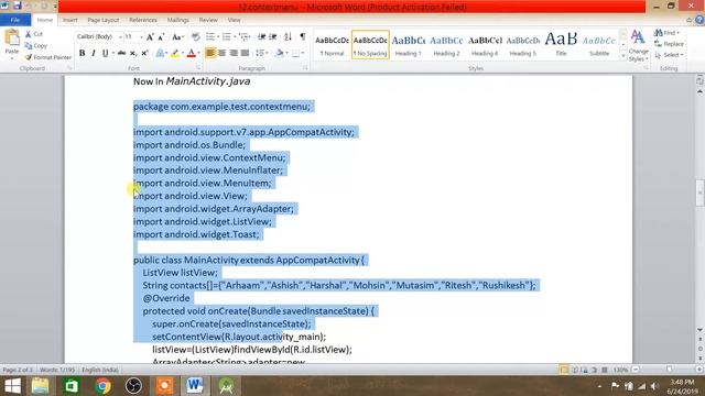 Working of Context Menu | ANDROID STUDIO смотреть онлайн