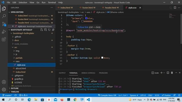bootstrap5 with gulp tutorial 3 смотреть онлайн