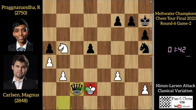 Pragg berusaha menahan Magnus - Praggnanandha vs Magnus - Nimzo Larsen Attack #rapidchess game смотреть онлайн