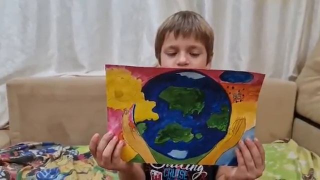 Игорь нарисовал картину и написал стихотворение в защиту экологии, нашей планеты и страны. смотреть онлайн