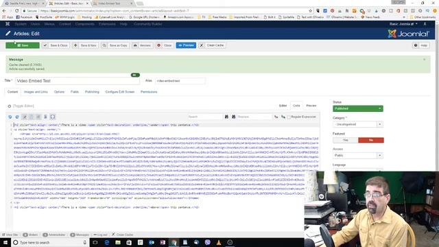 Live Fix - Embedded video won't show on Joomla site - Joomla Security settings are a factor! смотреть онлайн