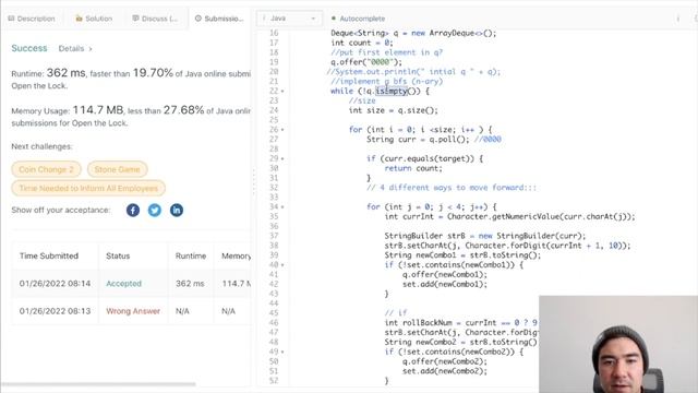 Open The Lock - Leetcode 752 - Whiteboard and Code Walkthrough смотреть онлайн