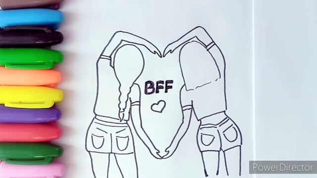 Как нарисовать лучших подруг/BFF... смотреть онлайн