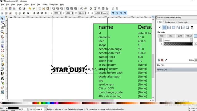 Inkscape TEXT to GCODE(*.ngc) to gbrl control смотреть онлайн