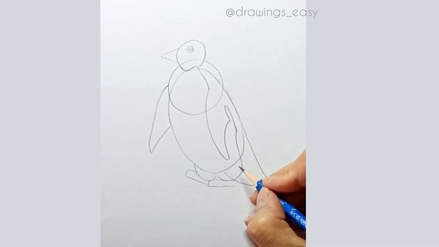 penguin drawing easy: how to draw cute penguin easy step by step @Drawings_easy смотреть онлайн