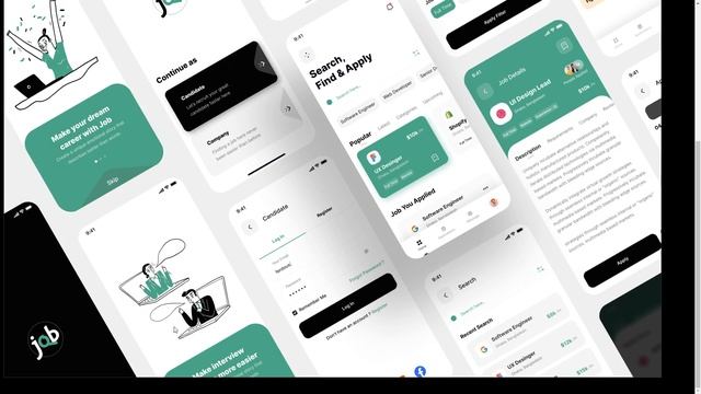JQB - Job Finding App Figma UI Template job app job board смотреть онлайн