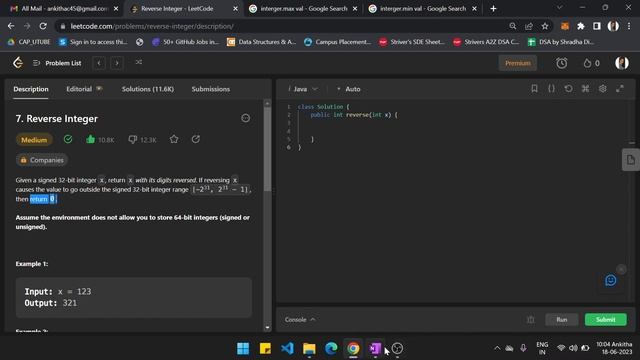 LeeetCode 7 : Reverse Integer || MEDIUM || JAVA || Detailed Solution смотреть онлайн