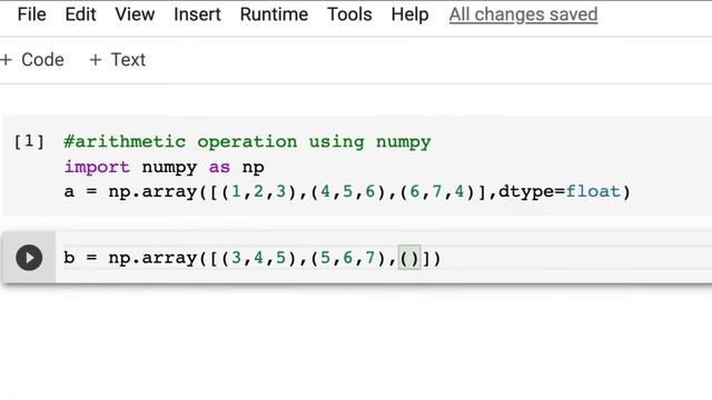ARITHMETIC OPERATIONS WITH NUMPY смотреть онлайн
