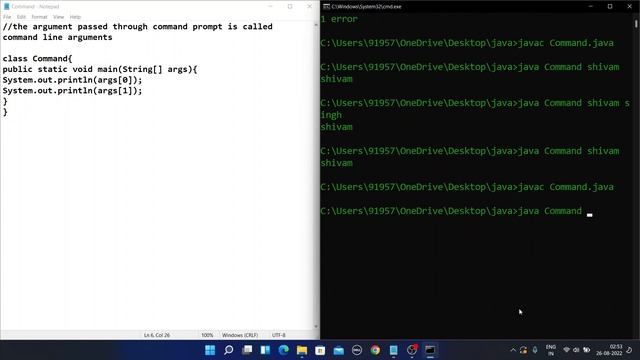 COMMAND LINE ARGUMENTS IN JAVA | JAVA TUTORIALS | #javatutorial смотреть онлайн