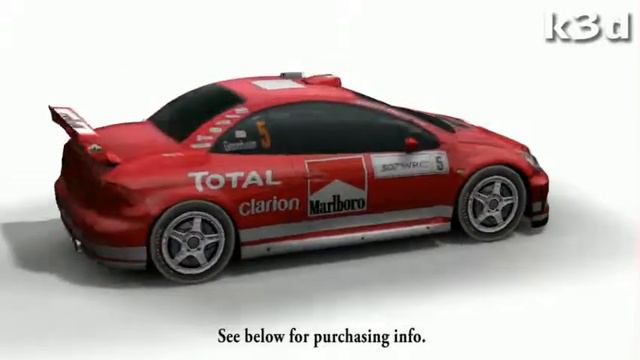 REAL TIME Peugeot 307 WRC 3D model by k3d. смотреть онлайн