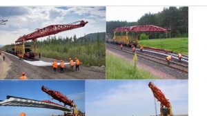Процесс строительства железной дороги. Виды путеукладчиков.
