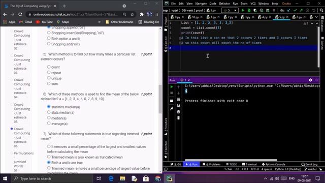 NPTEL The Joy of Computing using Python week 3 quiz assignment answers with proof of each answer смотреть онлайн