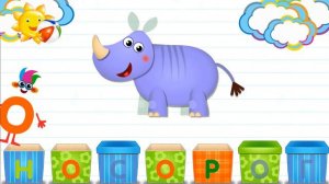 Азбука в коробочках. Буквы и звуки для детей. Носорог.
