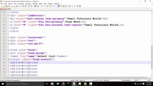 Advance Bootstrap Tutorial in Tamil- Select and Multiple Select List_HD смотреть онлайн