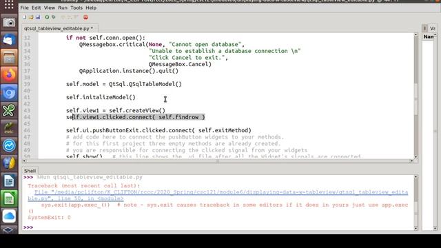 CSC-121, Graphical Python Programming, Creating a data-mapped (bound) tableView with PyQt5 смотреть онлайн