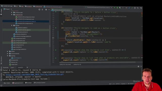 Advanced Web Apps 2019 | Unit Testing in Angular | S3P21 | Use Jasmine to Spy on our Router смотреть онлайн
