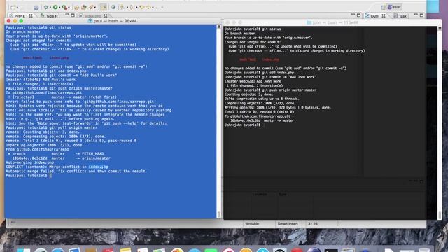 How to resolve Git conflict - Git tutorial смотреть онлайн