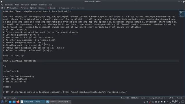 nextCloud telepítése AlmaLinux 8.3-ra смотреть онлайн