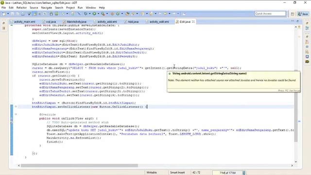 SQLite : Edit & Hapus смотреть онлайн