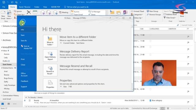 How to recall an sent email in Outlook 2016? смотреть онлайн