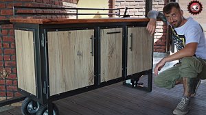 Стол мойка своими руками из Sleb, HPL и стали! Расширение мангальной зоны.