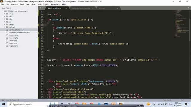 SCHOOL MANAGEMENT SYSTEM IN PHP & MySQL PART - 2 || हिन्दी || SOURCE CODE ... смотреть онлайн