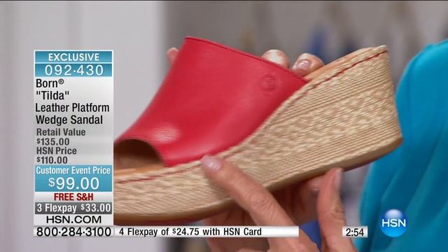 Born "Tilda" Leather Platform Wedge Sandal смотреть онлайн