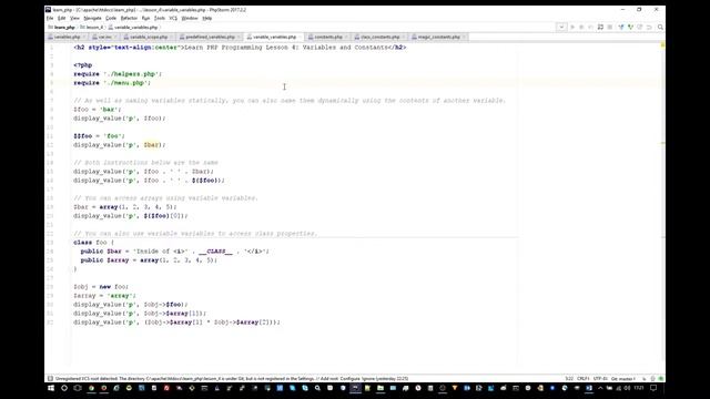 Learn PHP Programming Part 4: PHP Variables And Constants смотреть онлайн