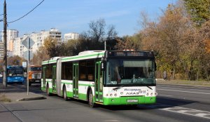Поездка на автобусе ЛиАЗ 6213.22 №030135 Временный маршрут 011 Вднх-Южная - Богородское Москва