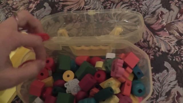 Обзор игра шнуровка Бусы (ассорти 120 деталей)  Д041