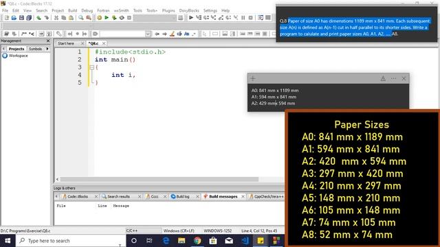 Print paper sizes from A0 to A8 using C language | EASTER SCIENCE смотреть онлайн
