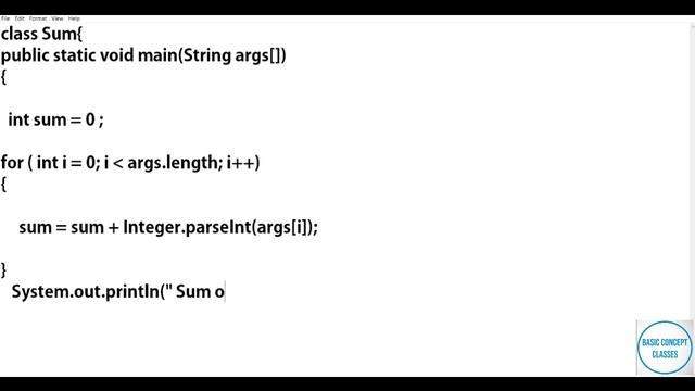 Java program to find sum of any number of Intergers entered as command line arguments смотреть онлайн
