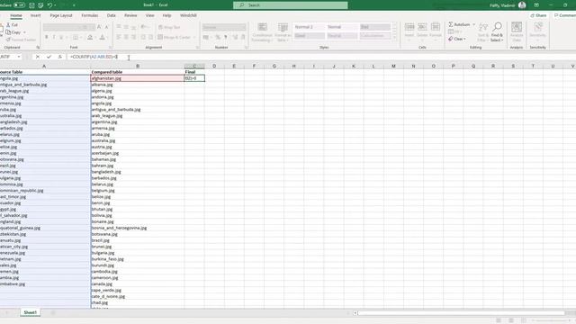 Compare two tables by COUNTIF function - Excel tutorial смотреть онлайн