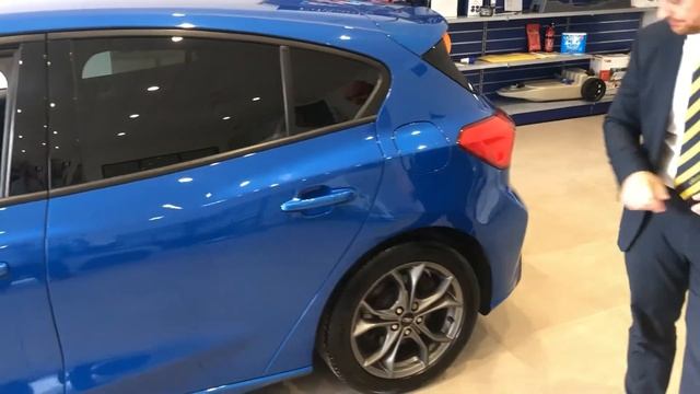 Edwards Motors 2019 Ford Focus ST Line Desert Island Blue - 1 owner & full Ford History VN19 TZG смотреть онлайн