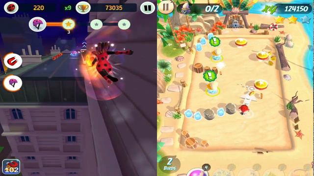 Miraculous Ladybug e Chat Noir 🐞 UNLOCK CAT WALKER! VS Angry Birds Action 🐤 смотреть онлайн