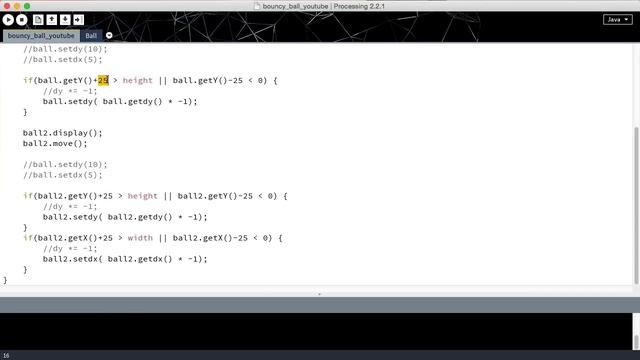 Processing tutorial - 16 - Bouncing in all directions in Processing смотреть онлайн
