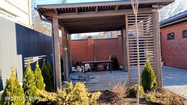 Деревянная беседка компании ...Мир Навесов... в Ростове на Дону. смотреть онлайн