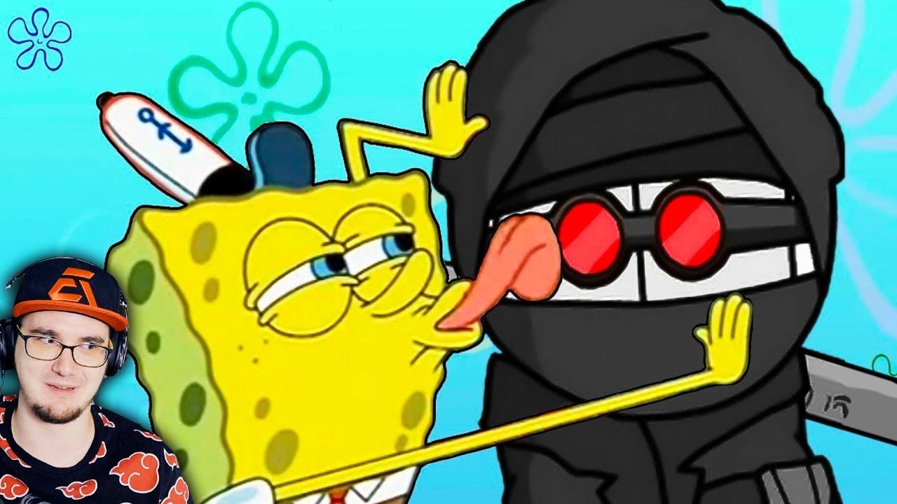 Губка Боб УКРАЛ у Madness Сombat Музыку ► Безумная Битва DTV Animation | Реакция смотреть онлайн