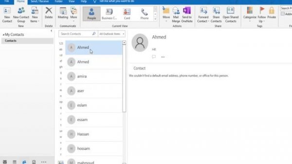 استيراد جهات اتصال من اكسل الي Outlook