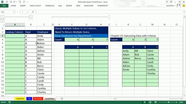 Mr Excel & excelisfun Trick 139: Formula To List Employees By Department смотреть онлайн