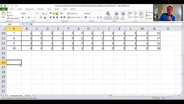 Cara Copy Data Horizontal Excel di Paste Menjadi Data Vertikal dan Sebaliknya (Transpose) смотреть онлайн