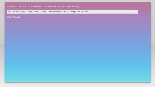 Execute two commands with docker exec смотреть онлайн