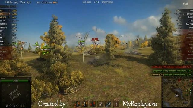 WOT: Malinovka - KV-2 - 5 frags смотреть онлайн