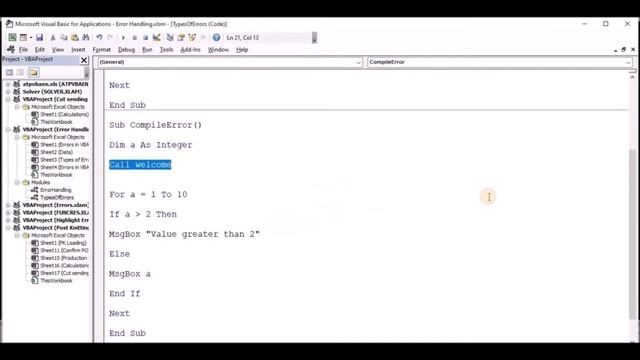 Excel VBA Macro Sinhala | 31- Types of Errors in VBA смотреть онлайн