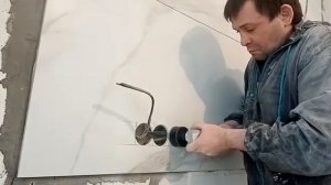 плитка 120 на 60 Вырезаем подрозетники в керамограните 1200х600