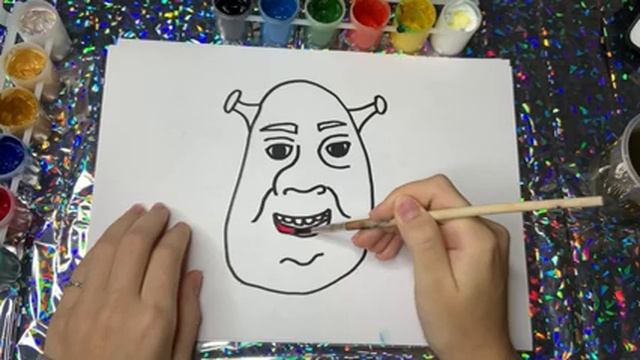 How to draw Shrek for children/Рисуем Шрека для детей смотреть онлайн