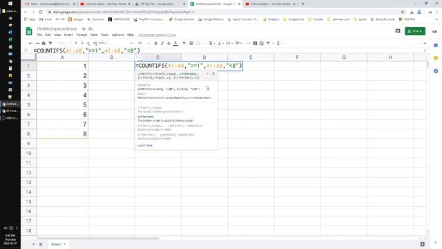 How to Count If Greater Than and Less Than Formula in Excel or Google Sheet смотреть онлайн
