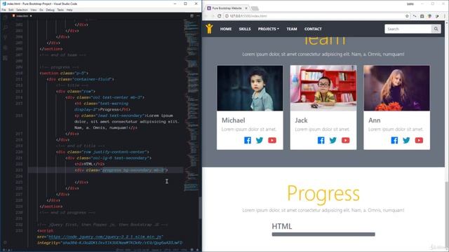 #7 Progress Section in HTML and CSS & Bootstrap смотреть онлайн