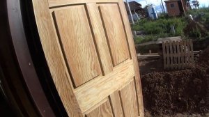 Покраска деревянной входной двери #759