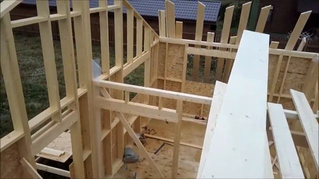 день 11. Подъём стропил. Строительство каркасного дома смотреть онлайн